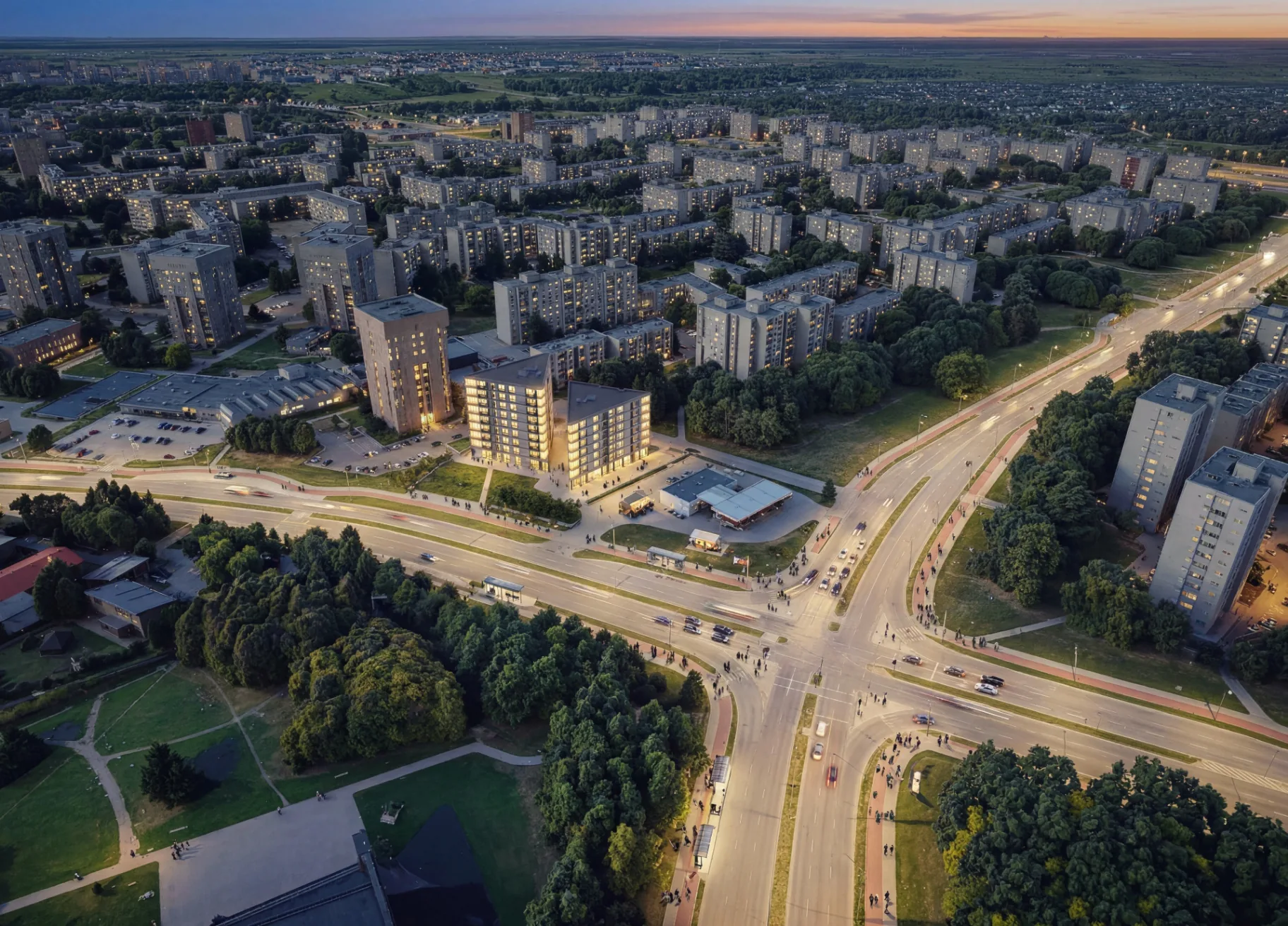 Eigulių panorama ir Eigulių mikrorajono panorama iš viršaus